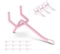 HUHOLE Pegboard Hooks, Fit 1/4" or 1/8" Pegboard, Ideal Peg Board Organizer Accessories for Garage Tool Organization, Wall Storage (Pink, 2 inch)