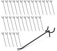 HUHOLE Pegboard Hooks, Fit 1/4" or 1/8" Pegboard, Ideal Peg Board Organizer Accessories for Garage Tool Organization, Wall Storage (Black, 6 inch)