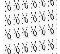 HUHOLE Pegboard Hooks, J-Hook, 1 Inch Black Hooks 40 Pack, Ideal Display Pegs for Hanging Jewelry, Necklaces, Keys, Retail Items, Small Tools, Will Not Fall Out, Fit 1/8” 3/16” Peg Boards