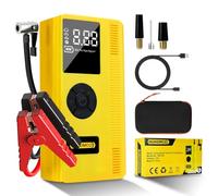 Huhomco 7-in-1 3000A Car Jump Starter Power Pack with 150PSI Air Compressor Tire Inflator 12V for 9L Gas/7L Diesel, Portable Jump Box with LED Light and Jumper Cables