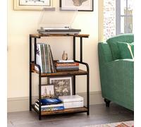 Huhote 3-Tier Printer Stand Printer Cart with Storage Shelf Locking Wheels in Brown Huhote Brown