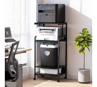 Huhote 4-Tier Printer Stand Printer Cart with Storage Shelf Locking Wheels in Black Huhote Black