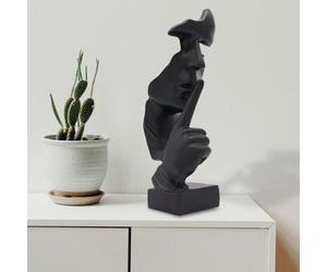 Huhote Black Resin Abstract Thinker Ponder Sculpture Statue Modern For Home Office Art Sculpture Table Ornament Home Decor