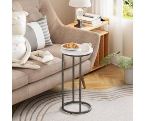 Huhote C Shaped End Table Side Table SofaTable Metal Frame Black Coffee Table Huhote Multicolor
