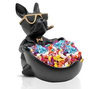 Huhote Charming Bulldog Candy Bowl With Heart-Shaped Tray For Home Decor