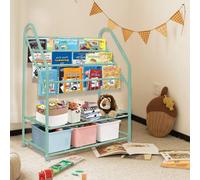 Huhote Colorful Kids Bookshelf With Adjustable Shelves For Bedroom And Playroom Storage
