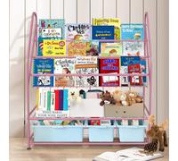 Huhote Colorful Kids Bookshelf With Adjustable Shelves For Bedroom And Playroom Storage