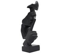 Huhote Elegant Abstract Thinker Statue Black Resin Sculpture For Home Office Decoration Table Decor Home Ornament Ponder Statue