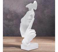Huhote Elegant Abstract Thinker Statue White Resin Sculpture For Home Office Decoration Table Decor Home Ornament Ponder Statue