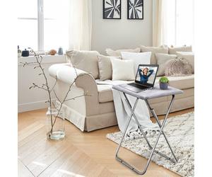 Huhote Elegant Folding Snack Table Small Spaces Side Table End Table Coffee Table Beside Table Sofa Table White