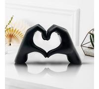 Huhote Elegant Heart Hands Sculpture Black Love Gesture Decor