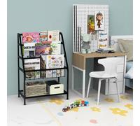 Huhote Kids Bookshelf Small Bookcase with Book Toy Storage For Small Spaces in Black Huhote Black