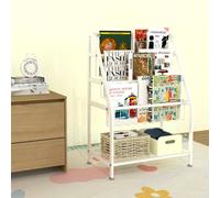 Huhote Kids Bookshelf Small Bookcase with Book Toy Storage For Small Spaces in White Huhote White