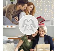 Huhote Resin Heart Hands Love Gesture Sculpture 2 Set Home Office Desk Decor in White Huhote White