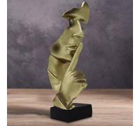 Huhote Resin Thinker Ponder Abstract Art Sculpture Home Office Desk Decor in Gold Huhote Gold