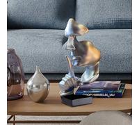 Huhote Resin Thinker Ponder Abstract Art Sculpture Home Office Desk Decor in Silver Huhote Silver