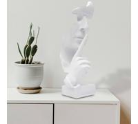 Huhote Resin Thinker Ponder Abstract Art Sculpture Home Office Desk Decor in White Huhote White