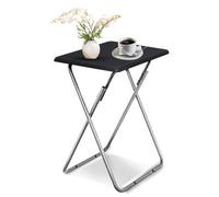 Huhote Small Folding Snack Table Small Spaces Side Table End Table Coffee Table Beside Table Sofa Table Outdoor Living Room Black
