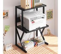 Huhote Stylish 3 Tier Printer Stand With Storage For Home Office And Desktop Organization In Black