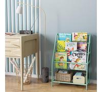 Huhote Stylish Kids Bookshelf Compact Green Book And Toy Storage Organizer For Small Spaces Children Bookcase Book Rack