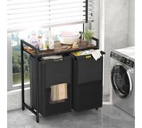 Huhote Stylish Laundry Basket With 2 Compartments And Removable Oxford Cloth Bags