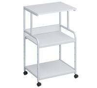Huhote Versatile 3-Tier Printer Stand with Storage Rolling Printer Cart in White Huhote White