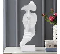 Huhote White Resin Abstract Thinker Ponder Sculpture Statue Modern Home Office Table Ornament