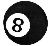 Huhudyy 1 PCS 8 Ball Rug - 24 Inch Black & White Rug - Modern, Round, Throw Rug for Bedroom, Living Room, Playroom