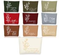 Huhumy 10 Pcs Christian Gifts for Women Bulk Religious Cosmetic Bags Inspirational Bible Verse Pencil Pouch Canvas Makeup Bags for Grandparents Day Pastor Church Favors(Christmas Color,Bible)