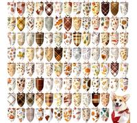 Huhumy 100 Pcs Fall Dog Bandanas Bulk Thanksgiving Pet Bibs Triangle Scarf Autumn Pet Bandanas for Medium Large Dogs Fall Autumn Harvest Festival Thanksgiving Costume Decor