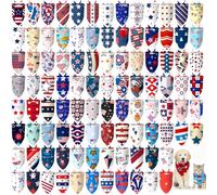 Huhumy 150 Pcs 4th of July Dog Bandanas Patriotic Pet Bandanas Bulk Independence Day Triangle Pet Bibs Scarf for Medium Large Dog 4th of July Patriotic Festival Costume Decor