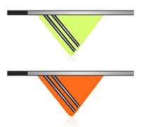 Huhumy 2 Pcs Reflective Dog Bandanas with Neon Orange Green Color, High Visibility Reflective Dog Scarf Safety Gear, Hook and Loop Tape Triangle Bib Accessories for Hunting Walking Camping