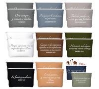 Huhumy 20 Pieces Christian Gifts for Women Religious Makeup Bags Cosmetic Inspirational Bible Verse Pencil Case with Zipper Mother's Day Thank You Church Gift Mother Travel, neutral, Spanish