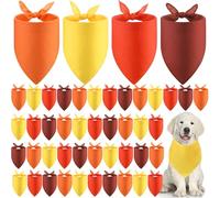 Huhumy 48 Pcs Dog Bandanas Bulk Sublimation Blank Bandanas for Dogs Heat Transfer Triangle Bibs DIY Scarf for Small Medium Large Puppy Pets Fall Halloween Christmas Costume (Red Yellow Orange Brown)