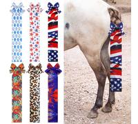 Huhumy 6 Pcs Horse Tail Bag Breathable Guard Slip on Horse Tail Wrap 2 Strand Closure Straps Grooming Supplies to Keep from Dirt Breakage Rubbing 6 Designs(Aesthetic Style)