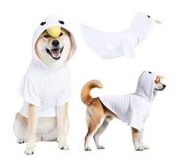 Huhumy Dog Goose Costume Clothes for Medium Pet, Funny Dogs Halloween Outfits for Small Medium Pet Cute Animal Winter Hoodies Coats Cosplay Sweatshirt (X-Large)
