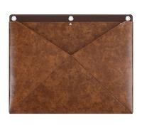 Huhumy Rustic Wall File Organizer Full Grain Leather Vintage Holder for Documents 3 Ring Binder Wall Mounted File Holder Hanging Leather Portfolio Organizer for Office Mail Letters Invoices Envelopes