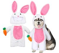 Huhumy Walking Bunny Pet Costume Funny Easter Bunny Dog Costumes with Arms and Trousers Sleeves Halloween Fluffy Rabbit Outfit Costume for Dogs and Cats (L)