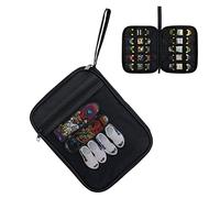 HUHYNN 10 Fingerboard Carrying Case Compatible with Tech Deck, Storage Case Compatible with Teck Deck Finger Skateboards, Fingerboard Carry Case Holds 10 Mini Finger Skateboards(Bag Only) (Black)