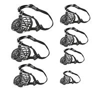 HUI JIN Plastic Basket Muzzle Adjustable Loop Dog Training Dog Muzzle for Small Medium Large Dogs,Light Khaki,Pack of 7