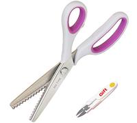 Hui Tong Strong & Sharpe 9.2" Pinking Shears for Fabric,Soft and Non-Slip Handle,Suitable for Right and Left-Handed,Serrated edga and Scalloped edga