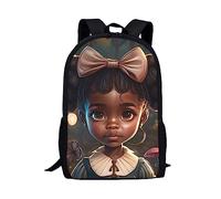 HUIACONG Angel Princess African Girls Backpack for Kids 1St 2Nd 3Rd 4Th 5Th 6Th Grade Girls School Bags Bookbags for Child Ages 5 To 8 9-11 Junior Shoulder Travel Hiking Back Packs