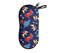 HUIACONG Cartoon Dinosaur Sunglasses Bags Soft Foldable Eyeglasses Case with Zipper Glasses Case for Boy Girl Kids Microbag Case with Belt Clip