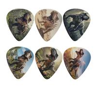 HUIACONG Cool T-Rex Roar Guitar Picks 6 Pack, Cool Dinosaur Howl Guitar Picks Heavy Gauge 0.96mm Thickness Guitar Plectrums for Teen Young Boys School Music Party