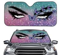 HUIACONG Evil Eyes Car Windshield Sun Shade Car Windshield Sun Shade UV Ray Sun Visor Protector Sunshade with 4 Suction Cups to Keep Your Vehicle Cool