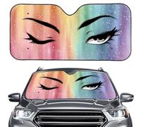 HUIACONG Evil Eyes Car Windshield Sunshade Front Windshield Sun Shade Sunshade Blocks Heat UV Rays, Protect Interior Keep Cool, Fits Cars SUV Truck