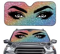 HUIACONG Evil Eyes Windshield Sun Shade for Car SUV Truck Sunshade with 4 Suction Cups Front Window Cover Sun Visor Protector Accessories Car Windshield Sun Shade