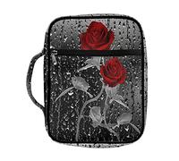 HUIACONG Gothic Rose Bible Cover for Women Church Tote Bag with Handle Bible Cover Case Rain Red Rose Bible Bags for Girls Bible Accessories Book Cover Study Bible Covers