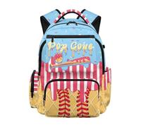 HUIACONG Ice Cream Backpack for Girls Large Capacity Durable Pop Gone Baseball School Bookbag with Reinforced Stitching & Multi-Pockets, for Middle School Hiking