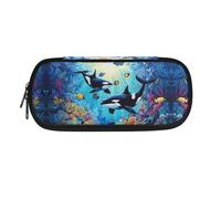 HUIACONG Killer Whale Pencil Case for School Pencil Pouch Fish Pencil Cases Big Capacity Pensil Case Aesthetic Pencilcases Pencil-Cases